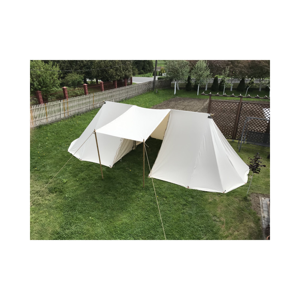 Long Double Tent - 3 x 7,5 m - wool - waterproof and impregnated