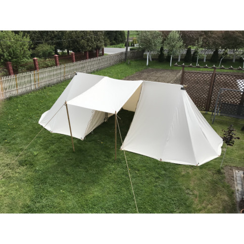 Long Double Tent - 3 x 7,5 m - wool - waterproof and impregnated