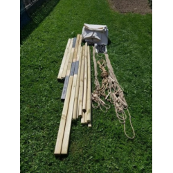 Wooden poles set for Barn Tent XV c. - 3 x 3  - cotton