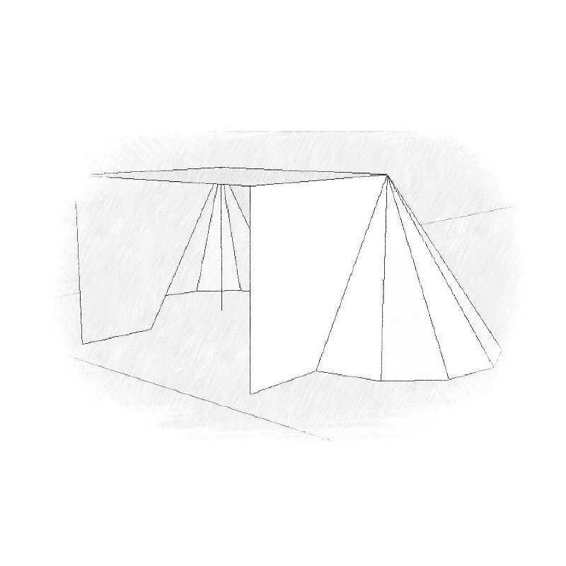 Side - front curtains for Merchant Tent 2,5 x 4 m - cotton