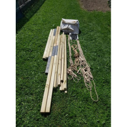 Wooden Poles for Geteld 4 x 5,5 m - cotton , side opening