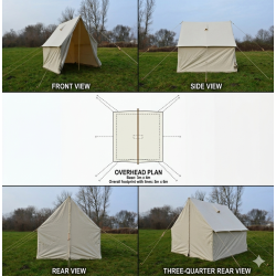Wall Camp Tent - 2 x 2 m x 3 m -  cotton