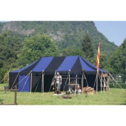 Knight Tent 5 x 9 m / blue-black / cotton