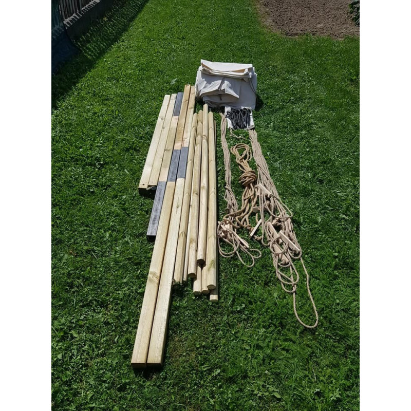 Wooden Poles for Geteld 4 x 9 m - linen