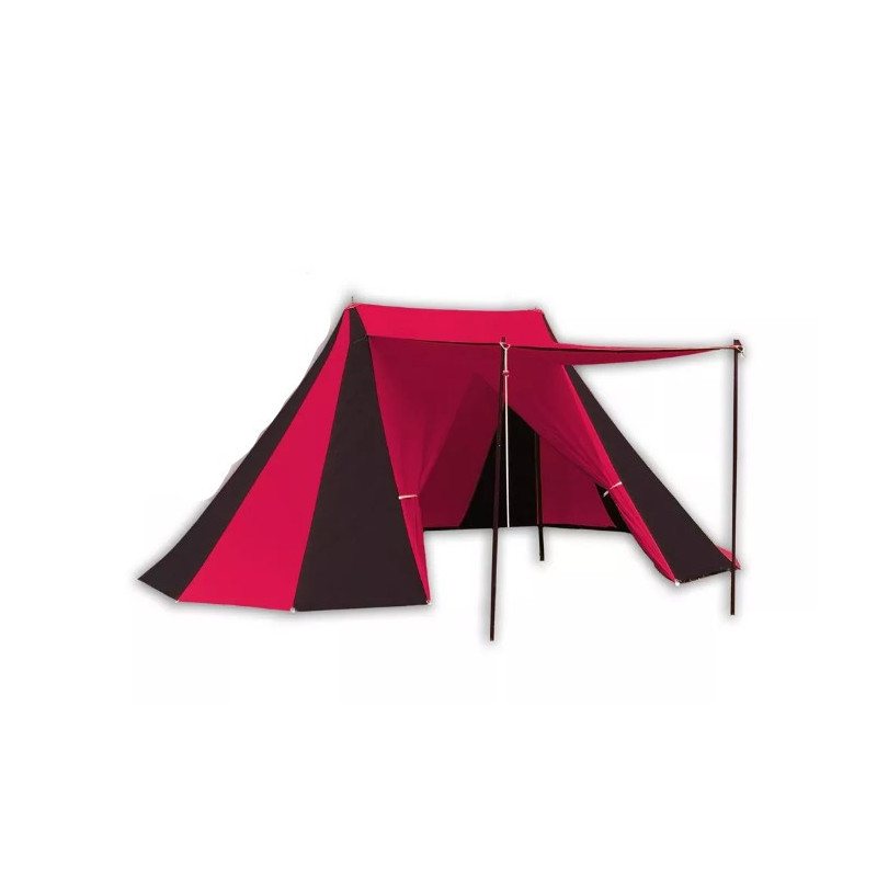 Saxon Tent 4 - 6 m - black-red - cotton