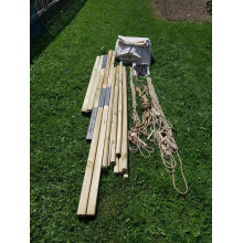 Wooden Poles for Geteld Geteld 3 x 5 m - linen