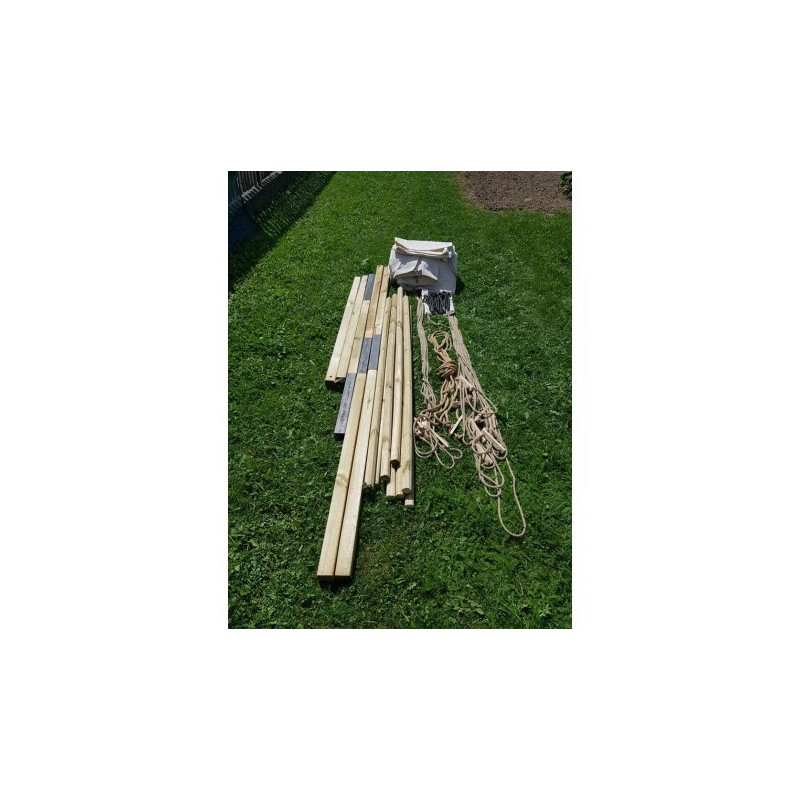 Wooden Poles for Saxon Norman  3 x 6 m - cotton - side opening